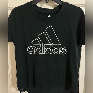 Girls Adidas Black Short Sleeve Top Size Medium (10/12)